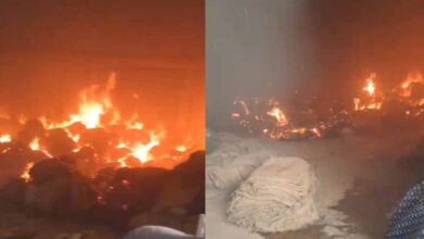 कांकेर राइस मिल में भीषण आग: लाखों का धान और बारदाना जलकर खाक