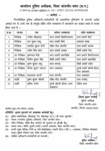 चार TI समेत पांच SI और दो ASI का ट्रांसफर, जांजगीर SP का बड़ा प्रशासनिक फैसला