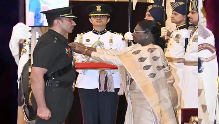 84 घंटे तक उग्रवादियों से लोहा लेने वाले मेजर अर्शदीप गिल को मिला कीर्ति चक्र सम्मान 84 घंटे तक उग्रवादियों से लोहा लेने वाले मेजर अर्शदीप गिल को मिला कीर्ति चक्र सम्मान
