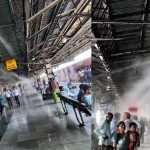 भीषण गर्मी में रेलवे का खास इंतजाम, प्लेटफॉर्म पर फोगर-स्प्रिंकलर से मिल रही ठंडी फुहार भीषण गर्मी में रेलवे का खास इंतजाम, प्लेटफॉर्म पर फोगर-स्प्रिंकलर से मिल रही ठंडी फुहार