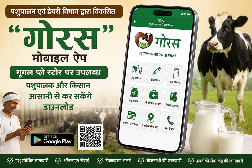 पशुपालन एवं डेयरी विभाग द्वारा विकसित “गोरस” मोबाइल ऐप गूगल प्ले स्टोर पर उपलब्ध, पशुपालक और किसान आसानी से कर सकेंगे डाउनलोड पशुपालन एवं डेयरी विभाग द्वारा विकसित “गोरस” मोबाइल ऐप गूगल प्ले स्टोर पर उपलब्ध, पशुपालक और किसान आसानी से कर सकेंगे डाउनलोड
