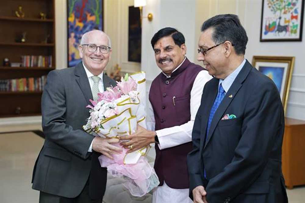 मुख्यमंत्री डॉ. यादव से मिले जर्मनी के काउंसलेट जनरल हालियर मुख्यमंत्री डॉ. यादव से मिले जर्मनी के काउंसलेट जनरल हालियर