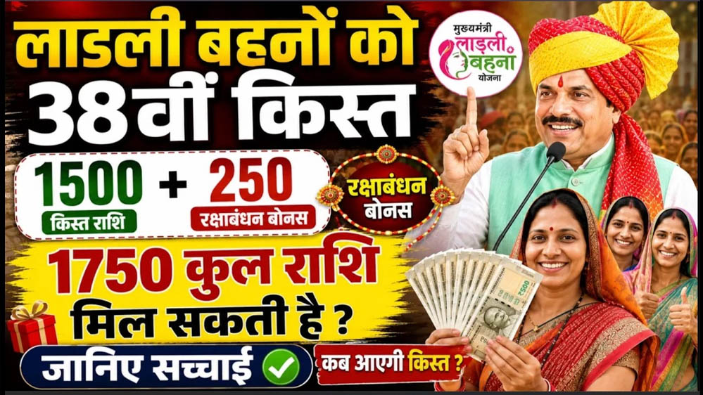 लाड़ली बहनों के लिए बड़ी खुशखबरी, आज खातों में आएगी 38वीं किस्त; ₹1500 होंगे ट्रांसफर