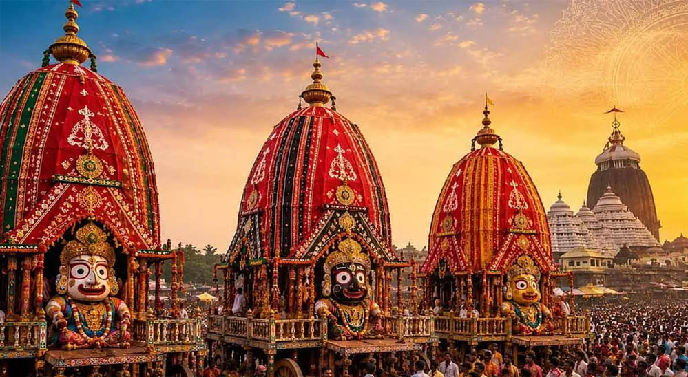 पुरी में रथ यात्रा का असर, श्रद्धालुओं की भारी भीड़; होटलों का एक रात का किराया ₹50 हजार से ऊपर पुरी में रथ यात्रा का असर, श्रद्धालुओं की भारी भीड़; होटलों का एक रात का किराया ₹50 हजार से ऊपर