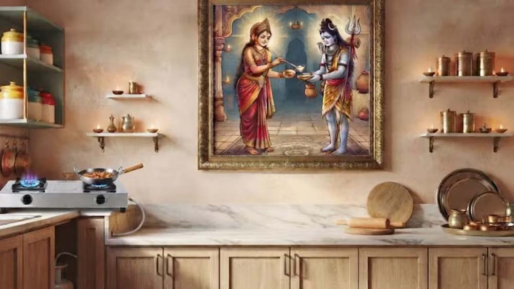 किचन में लगाएं मां अन्नपूर्णा की तस्वीर, घर में बनी रहेगी बरकत