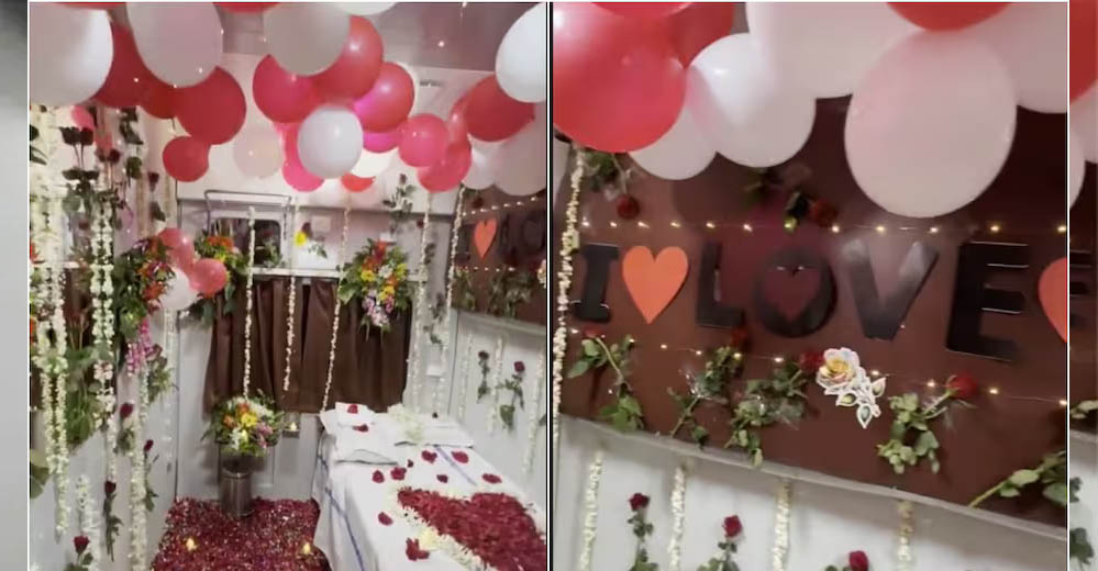 वायरल हुआ ट्रेन का ‘सुहागरात कोच’, 1AC की सजावट पर रेलवे सख्त, TC पर गिरी गाज वायरल हुआ ट्रेन का ‘सुहागरात कोच’, 1AC की सजावट पर रेलवे सख्त, TC पर गिरी गाज