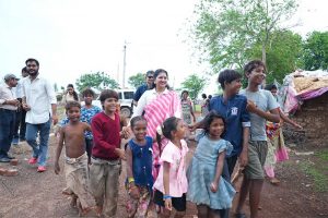 Children from the snake charmer community played ‘Snakes and Ladders’ based on child rights Children from the snake charmer community played ‘Snakes and Ladders’ based on child rights