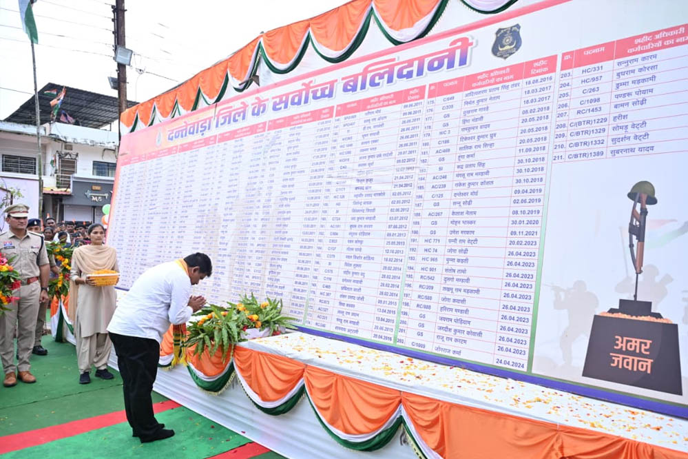 शहीद भीमा मंडावी को श्यामगिरी में श्रद्धांजलि, उपमुख्यमंत्री विजय शर्मा-वन मंत्री केदार कश्यप ने किया नमन शहीद भीमा मंडावी को श्यामगिरी में श्रद्धांजलि, उपमुख्यमंत्री विजय शर्मा-वन मंत्री केदार कश्यप ने किया नमन