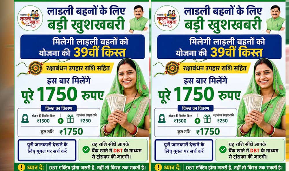 लाड़ली बहनों को रक्षाबंधन का तोहफा! ₹1,500 के साथ मिलेंगे ₹250 अतिरिक्त, ऐसे चेक करें लिस्ट में नाम लाड़ली बहनों को रक्षाबंधन का तोहफा! ₹1,500 के साथ मिलेंगे ₹250 अतिरिक्त, ऐसे चेक करें लिस्ट में नाम