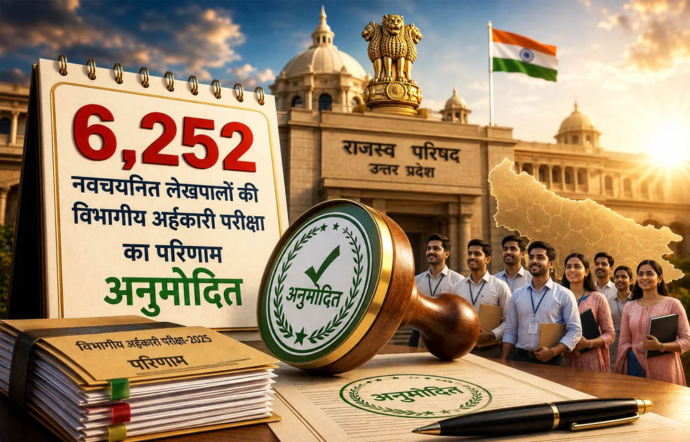 बड़ी खबर! 6,252 नवचयनित लेखपालों की विभागीय परीक्षा का रिजल्ट मंजूर बड़ी खबर! 6,252 नवचयनित लेखपालों की विभागीय परीक्षा का रिजल्ट मंजूर