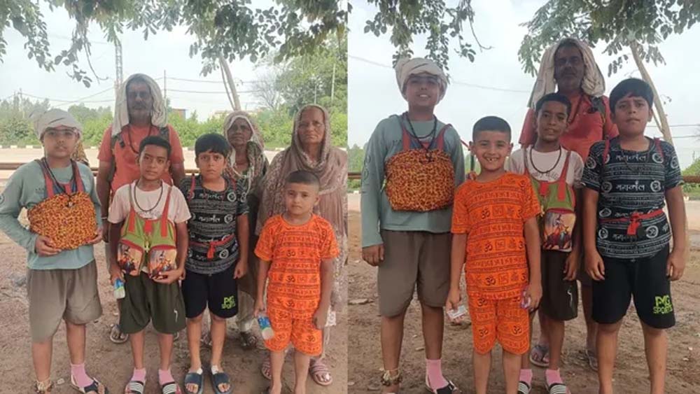 दादी, बेटे और पोतों ने साथ की कांवड़ यात्रा, सनातन संस्कारों की दिखी अनोखी मिसाल दादी, बेटे और पोतों ने साथ की कांवड़ यात्रा, सनातन संस्कारों की दिखी अनोखी मिसाल