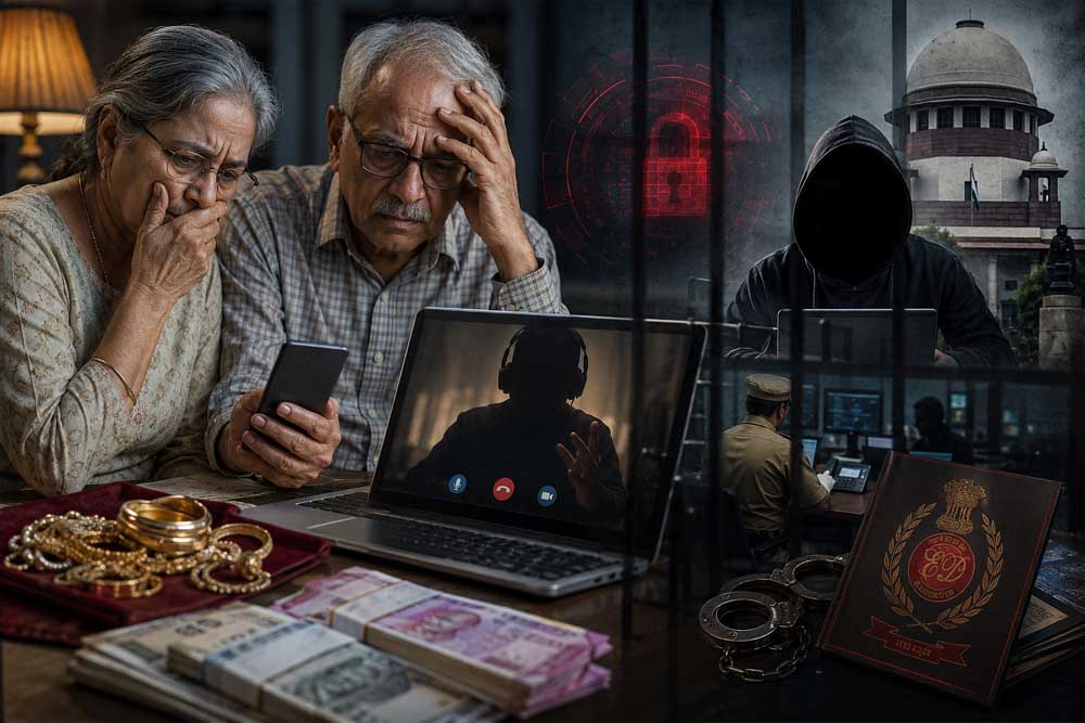 सुप्रीम कोर्ट में पेशी का डर, 97 दिन डिजिटल अरेस्ट; भोपाल में बुजुर्ग दंपती से 22 लाख ठगे