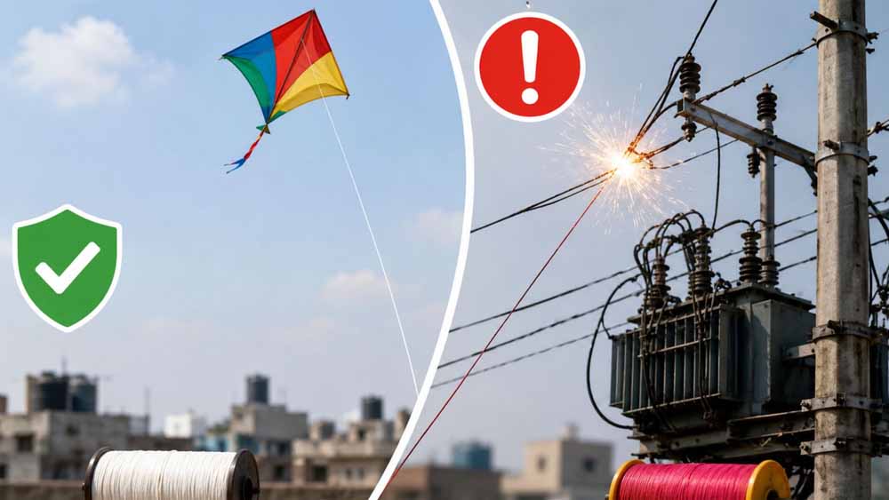 15 अगस्त पर पतंग उड़ाते समय रहें सावधान, Tata Power-DDL ने मेटल और चाइनीज मांझे से बचने को कहा 15 अगस्त पर पतंग उड़ाते समय रहें सावधान, Tata Power-DDL ने मेटल और चाइनीज मांझे से बचने को कहा
