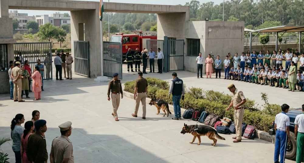 Chandigarh के चार स्कूलों में बम की धमकी से हड़कंप, पुलिस टीम ने शुरू किया सर्च ऑपरेशन Chandigarh के चार स्कूलों में बम की धमकी से हड़कंप, पुलिस टीम ने शुरू किया सर्च ऑपरेशन