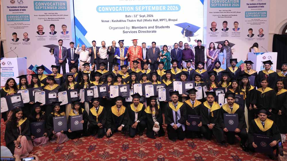 भोपाल में नवनिर्वाचित चार्टर्ड अकाउंटेंट्स का भव्य दीक्षांत समारोह, ICAI शाखा ने किया आयोजन