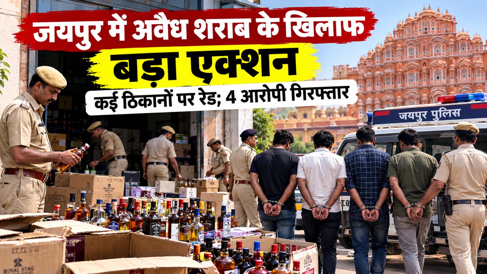 मालवीय नगर से रामनगर तक छापेमारी, कार और मकान से 80 बोतल अवैध शराब बरामद मालवीय नगर से रामनगर तक छापेमारी, कार और मकान से 80 बोतल अवैध शराब बरामद