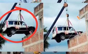 बिहार में गजब जुगाड़! चोरी से बचाने के लिए क्रेन से घर की छत पर पहुंचाई Scorpio, Video Viral