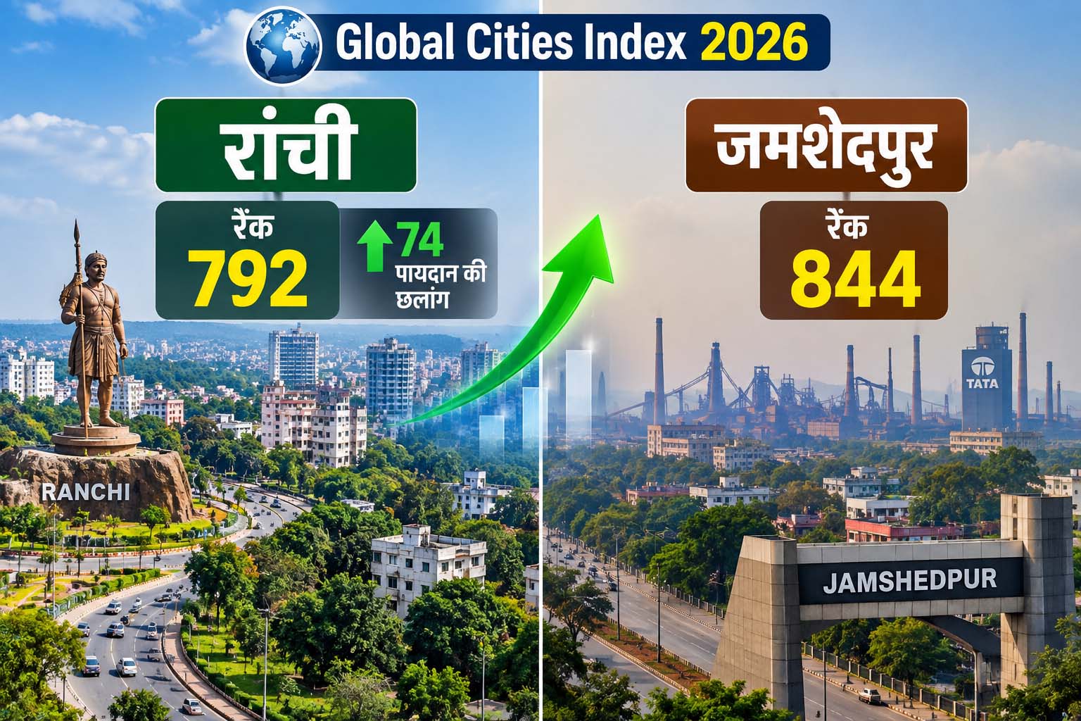जमशेदपुर की वैश्विक औद्योगिक पहचान बरकरार, ग्लोबल सिटीज इंडेक्स में मिली 844वीं रैंक जमशेदपुर की वैश्विक औद्योगिक पहचान बरकरार, ग्लोबल सिटीज इंडेक्स में मिली 844वीं रैंक