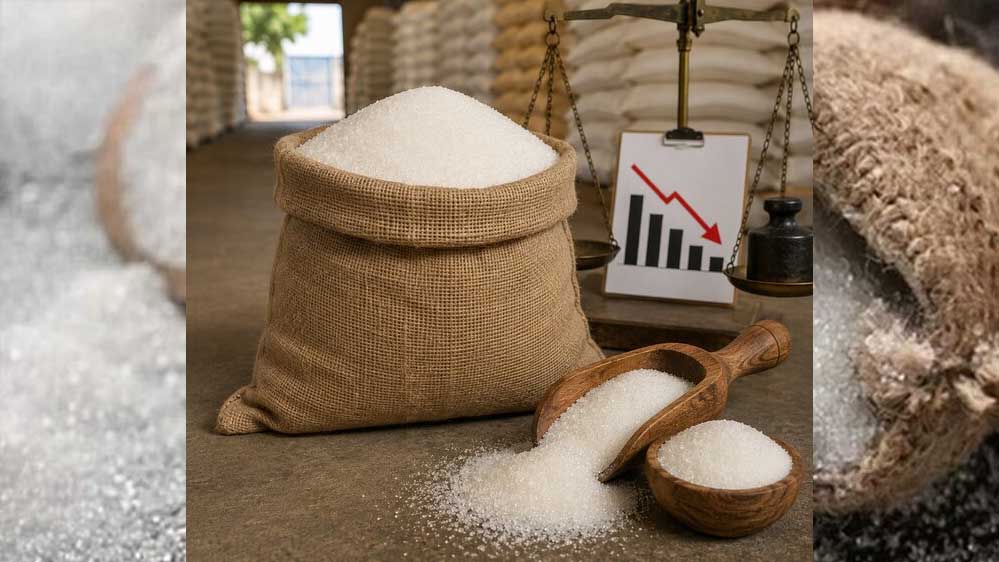 चीनी की कीमतों में बड़ी गिरावट, एक्स-मिल रेट 20% टूटे; त्योहारों तक मिल सकती है और राहत