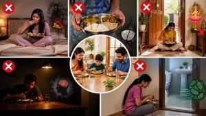 बेड से लेकर दरवाजे तक, इन जगहों पर बैठकर खाना न खाएं, वास्तु में माना गया है अशुभ