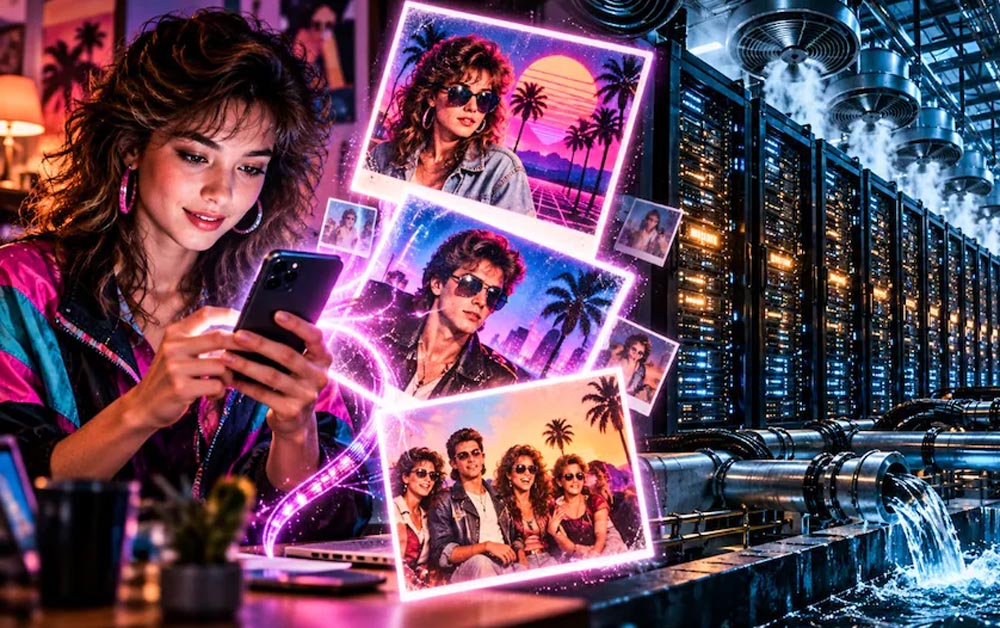 Instagram पर वायरल 80s AI फोटो के पीछे कितना खर्च होता है पानी और बिजली?