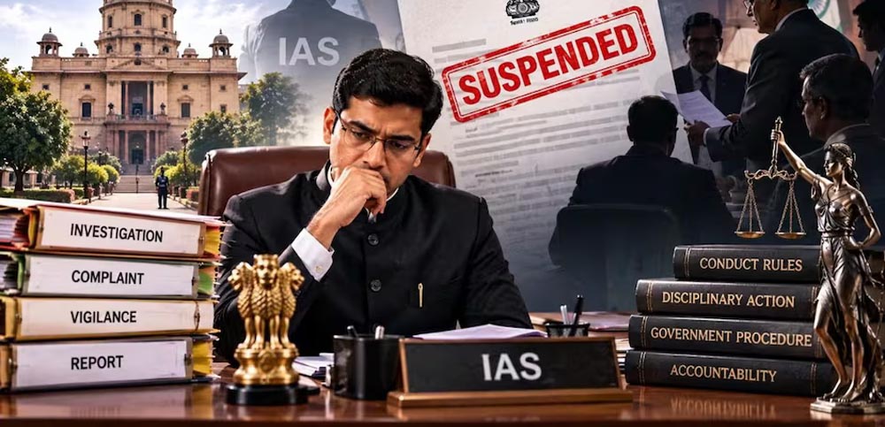 IAS अफसर को सस्पेंड करने का अधिकार किसके पास? जानिए राज्य-केंद्र के नियम और 30 दिन का प्रावधान IAS अफसर को सस्पेंड करने का अधिकार किसके पास? जानिए राज्य-केंद्र के नियम और 30 दिन का प्रावधान