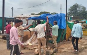 अमरकंटक में अवैध अतिक्रमण हटाने की गई कार्रवाई
