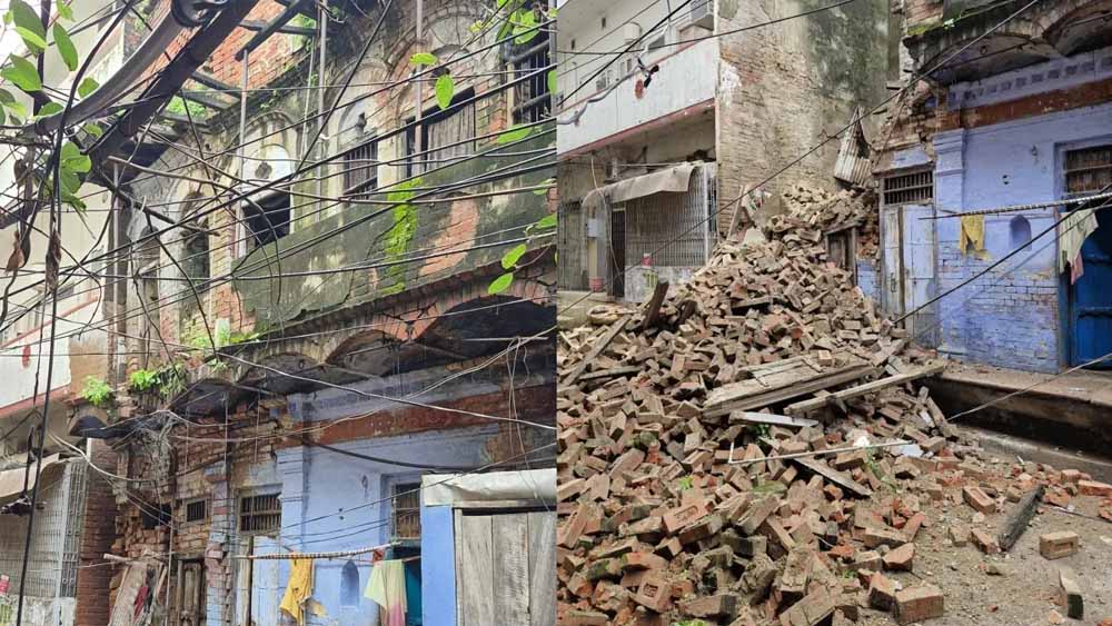 रायपुर में DJ की तेज आवाज से जर्जर इमारत का हिस्सा गिरा, बाल-बाल बचे लोग