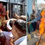 सफाईकर्मियों के प्रदर्शन में हंगामा, हरियाणा में ठेकेदार से भिड़े कर्मचारी; सरकारी वाहन में तोड़फोड़