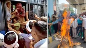 सफाईकर्मियों के प्रदर्शन में हंगामा, हरियाणा में ठेकेदार से भिड़े कर्मचारी; सरकारी वाहन में तोड़फोड़