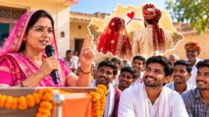 राजस्थान में अनोखा चुनावी वादा वायरल, कुंवारों के लिए दूसरे राज्यों से बहुएं लाने का दावा राजस्थान में अनोखा चुनावी वादा वायरल, कुंवारों के लिए दूसरे राज्यों से बहुएं लाने का दावा