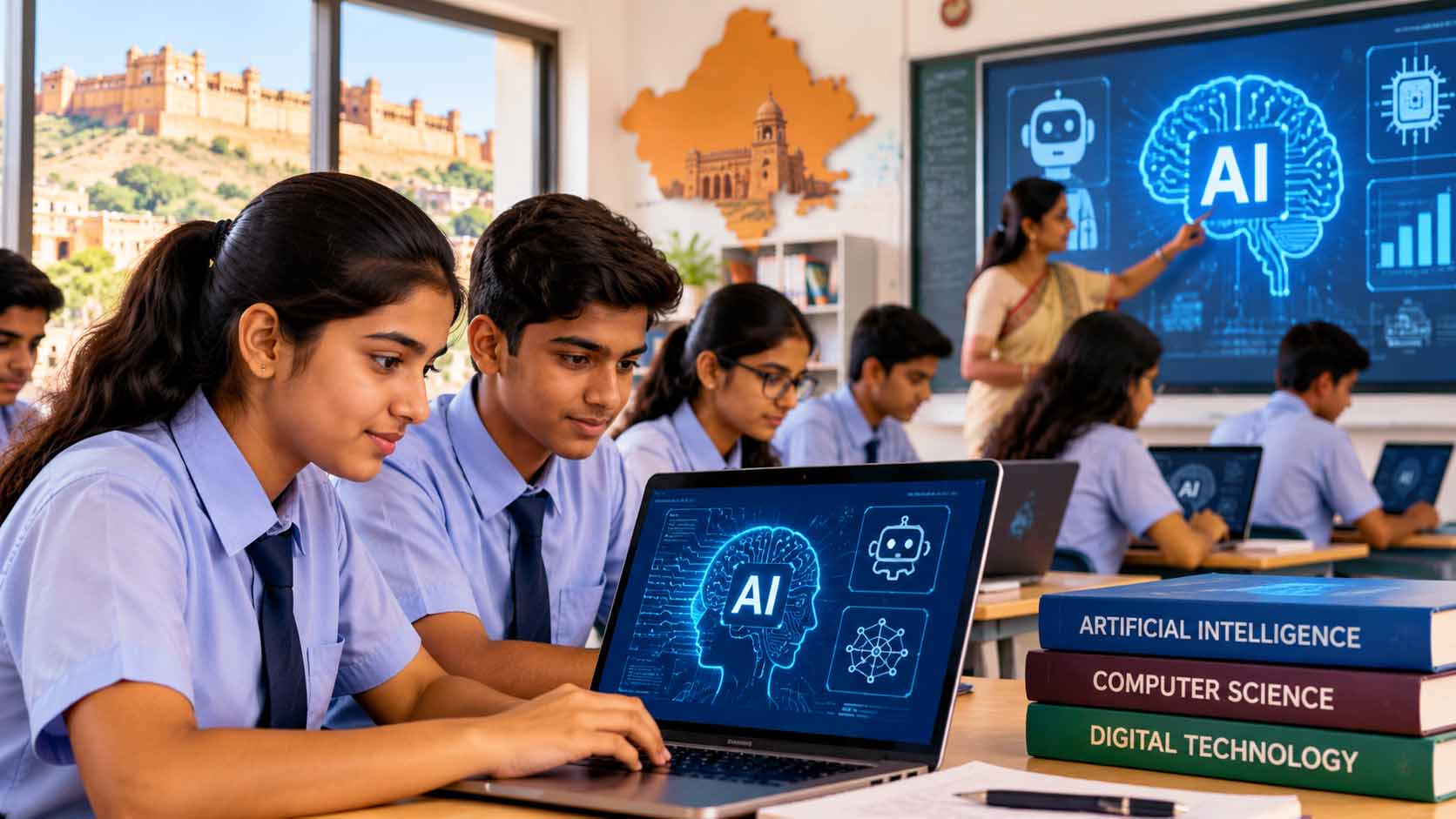 राजस्थान में स्कूली शिक्षा होगी हाईटेक, 10वीं और 12वीं के पाठ्यक्रम में शामिल होगी आर्टिफिशियल इंटेलिजेंस राजस्थान में स्कूली शिक्षा होगी हाईटेक, 10वीं और 12वीं के पाठ्यक्रम में शामिल होगी आर्टिफिशियल इंटेलिजेंस