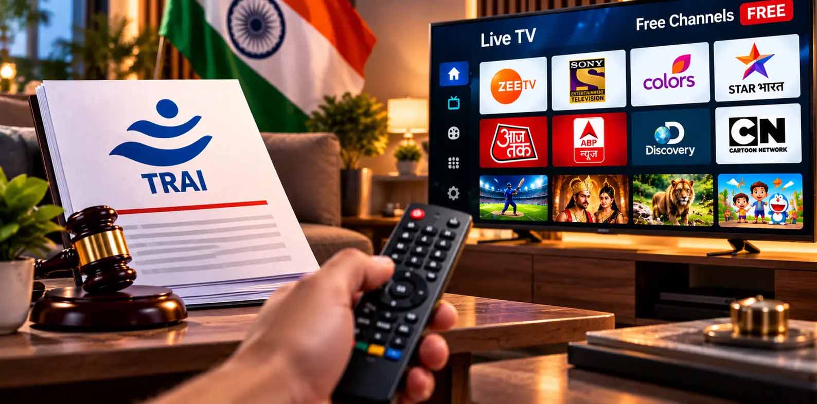 Smart TV पर मुफ्त चैनल देखने वालों को झटका? TRAI के नए प्रस्ताव से बदल सकते हैं FAST ऐप्स के नियम Smart TV पर मुफ्त चैनल देखने वालों को झटका? TRAI के नए प्रस्ताव से बदल सकते हैं FAST ऐप्स के नियम