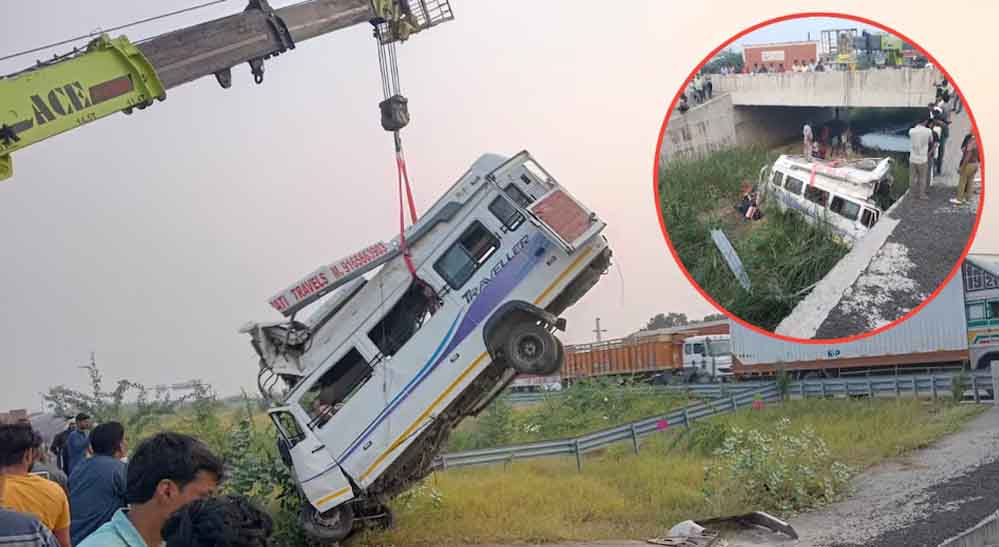 दिल्ली से मुंबई जा रही बस खाई में गिरी, कराड़िया के पास दर्दनाक हादसे में 8 की मौत