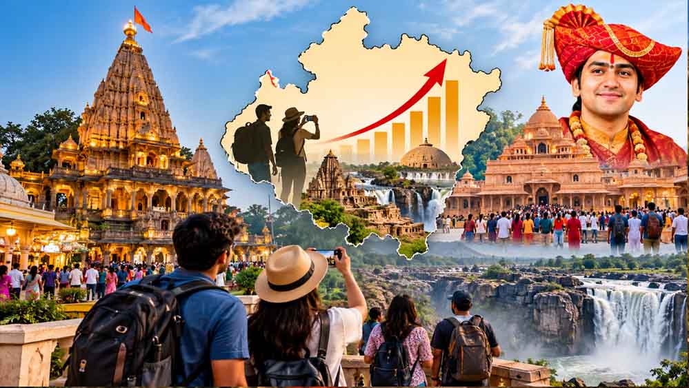 महाकाल और बागेश्वर धाम का जलवा, मध्य प्रदेश में पर्यटकों की संख्या ने बनाया नया रिकॉर्ड महाकाल और बागेश्वर धाम का जलवा, मध्य प्रदेश में पर्यटकों की संख्या ने बनाया नया रिकॉर्ड