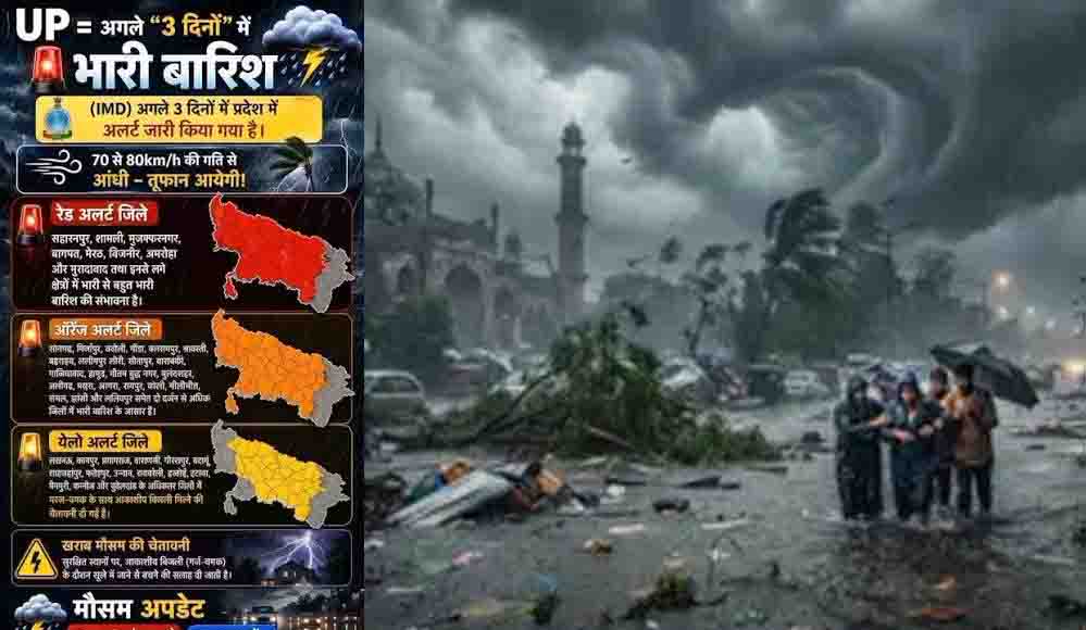 चक्रवात ‘अर्णब’ को लेकर यूपी में अलर्ट, 28 से 31 अक्टूबर तक बारिश और तेज हवाओं की चेतावनी चक्रवात ‘अर्णब’ को लेकर यूपी में अलर्ट, 28 से 31 अक्टूबर तक बारिश और तेज हवाओं की चेतावनी
