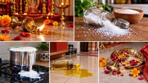 Vastu Tips: हाथ से दीया, नमक या दूध गिरना क्यों माना जाता है अशुभ? जानें मान्यताएं Vastu Tips: हाथ से दीया, नमक या दूध गिरना क्यों माना जाता है अशुभ? जानें मान्यताएं