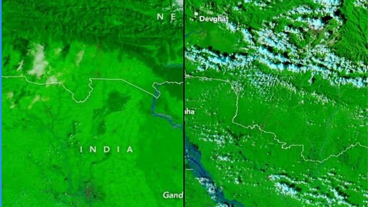 नेपाल की भारी बारिश से बिहार में मची तबाही, NASA सैटेलाइट तस्वीरों ने दिखाया बाढ़ का खौफनाक मंजर
