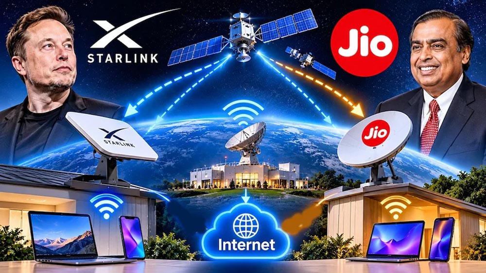 Jio vs Starlink: भारत में कैसे काम करेगा सैटेलाइट इंटरनेट? जानें पहाड़ों से लेकर गांवों तक कैसे पहुंचेगा नेटवर्क Jio vs Starlink: भारत में कैसे काम करेगा सैटेलाइट इंटरनेट? जानें पहाड़ों से लेकर गांवों तक कैसे पहुंचेगा नेटवर्क
