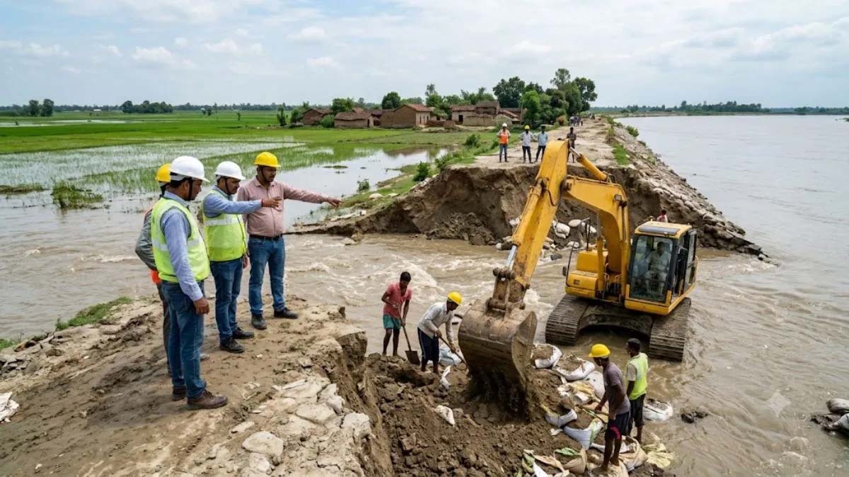 गंडक तटबंध टूटने के बाद मचा हड़कंप, 7 इंजीनियरों पर कार्रवाई; इन पर चला डंडा