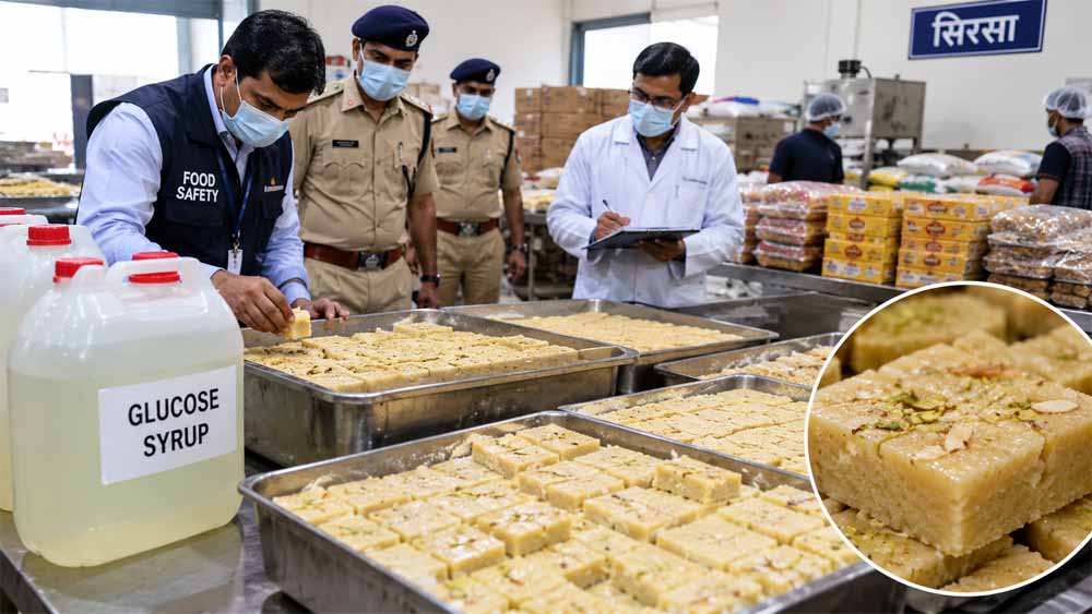 हरियाणा में मिठाई फैक्ट्री पर छापा, ग्लूकोज सिरप से बनी 400 किलो बर्फी पकड़ी गई