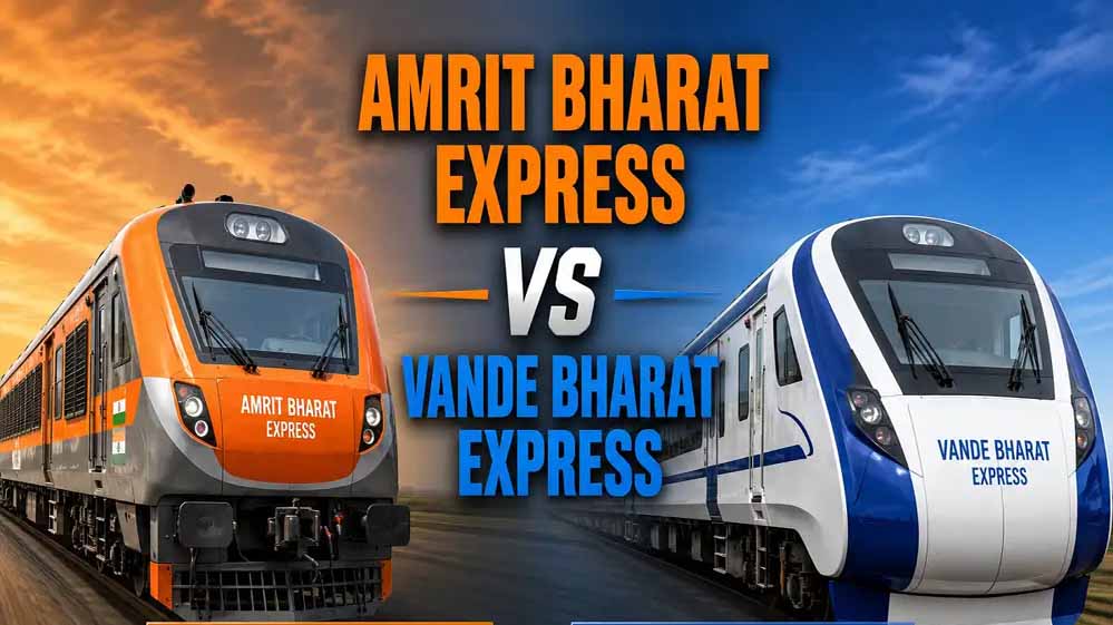 वंदे भारत या अमृत भारत, कौन सी ट्रेन है बेहतर? किराये से सुविधाओं तक 5 बड़े फर्क वंदे भारत या अमृत भारत, कौन सी ट्रेन है बेहतर? किराये से सुविधाओं तक 5 बड़े फर्क