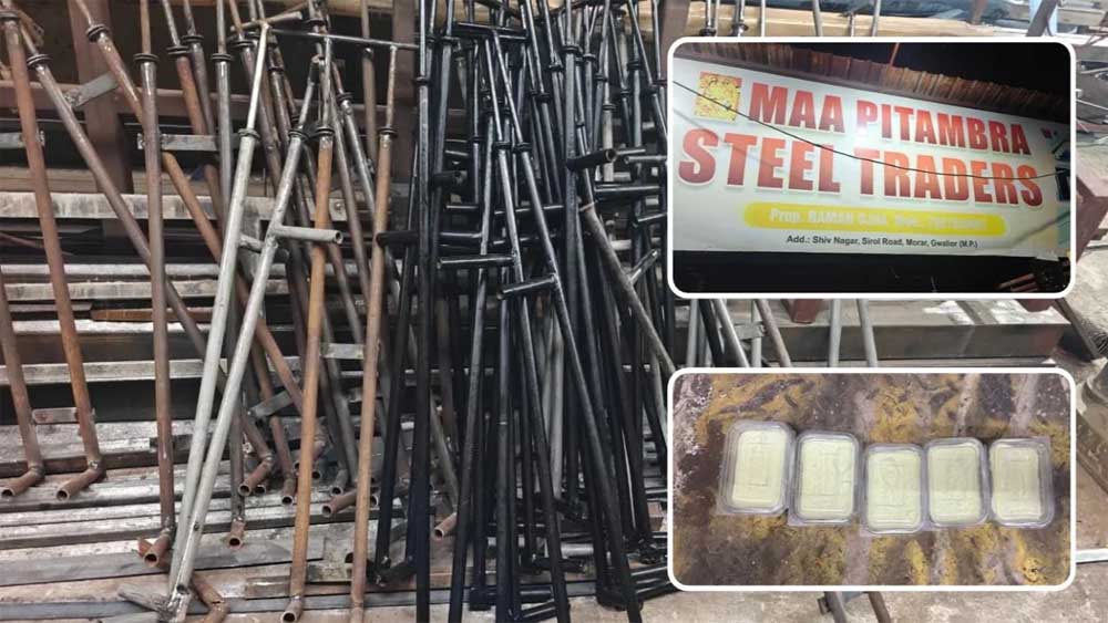 त्योहार से पहले छापेमारी, मां पीतांबरा स्टील ट्रेडर्स से कार्बाइड गन और विस्फोटक बरामद